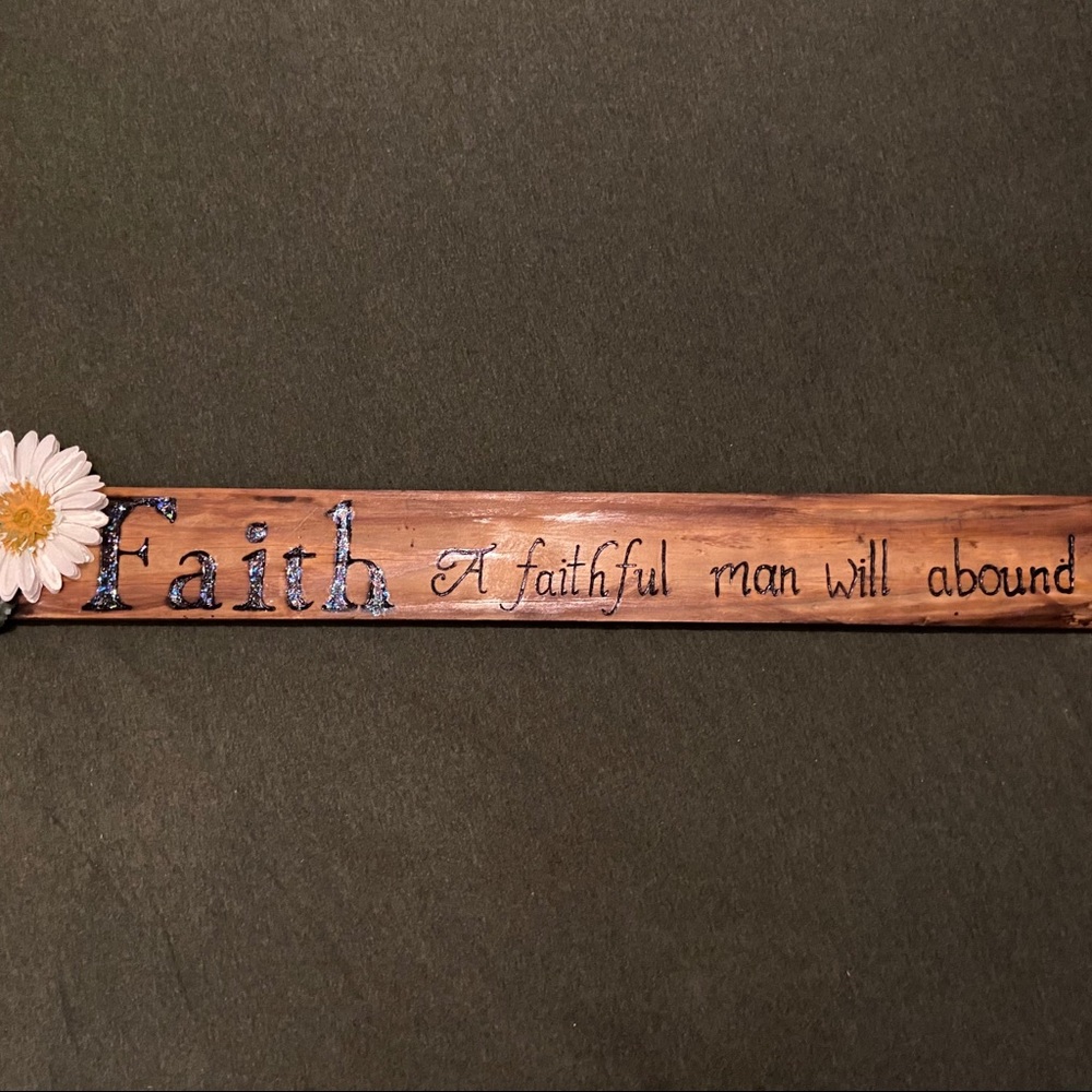 Handmade wooden plaque